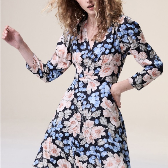 Rebecca Taylor Dresses & Skirts - Rebecca Taylor Blush Rose Swirl Jacquard Silk Dress